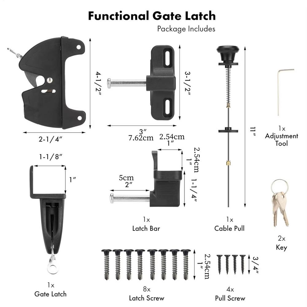 Torriegel für Außenzaun Selbstverriegelnde Torriegel Robuste Beschläge Sicherheitsschutz für Bauernhaus Garten Hinterhof