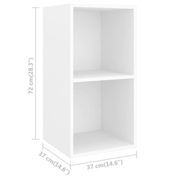 VidaXL Meubles TV muraux 2 pcs Blanc Bois d'ingénierie 3079844