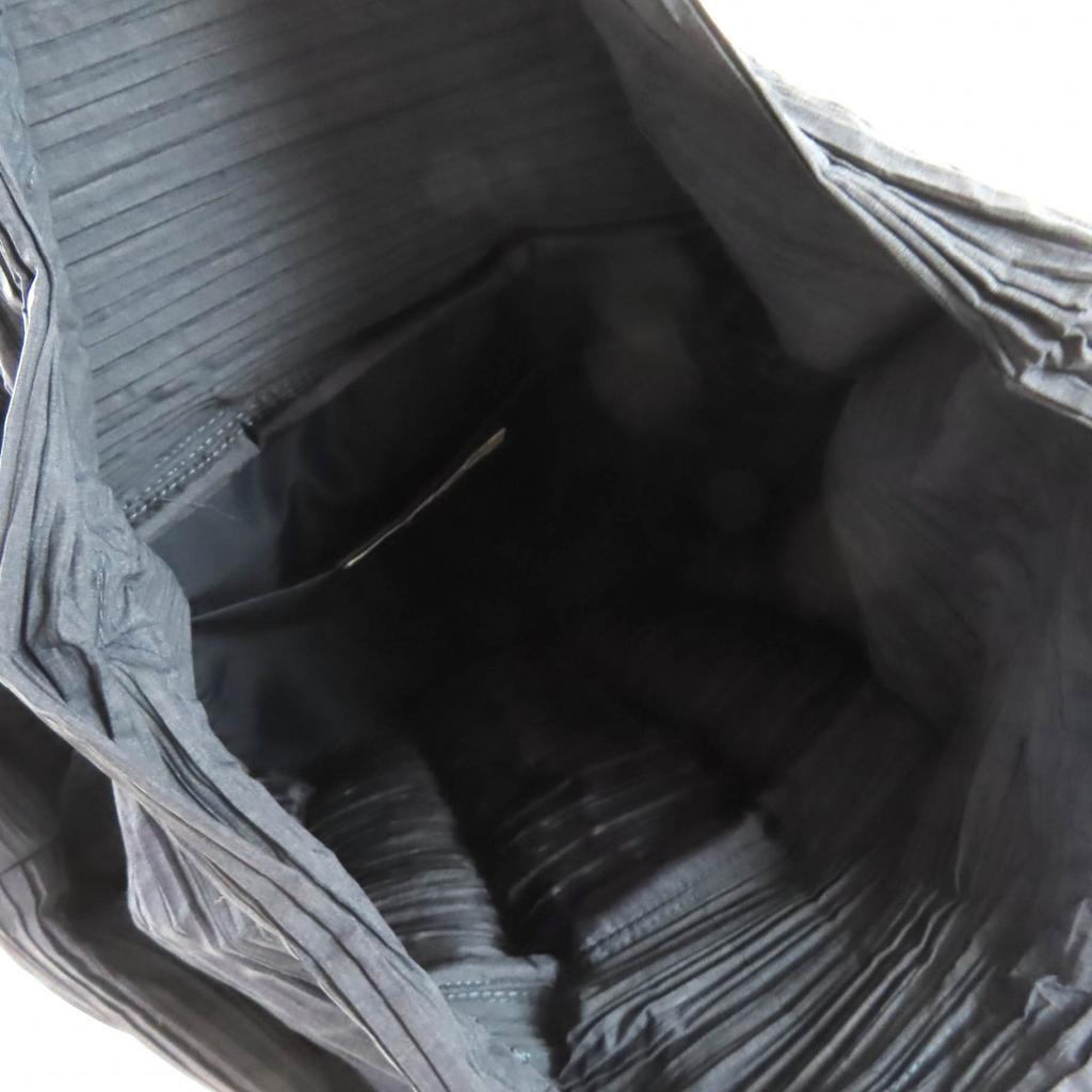 Excellent PLEATS PLEASE Handbag Pleated Navy polyester Women PP54-AG471 Used