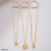 3-teiliges Goldfarbenes Sonnen-Seestern-Rosen-Halsketten-Set Für Frauen Vintage Münzanhänger Mehrschichtige Verdrehte Kette Boho Statement-Schmuck Geschenke