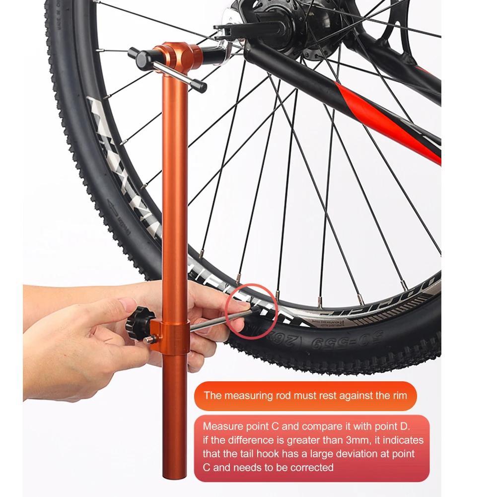 Portable Bicycle Derailleur Hanger 360-Degree Rotation Bike Tail Hook Alignment Ranging Tool Alignment Gauge Tool