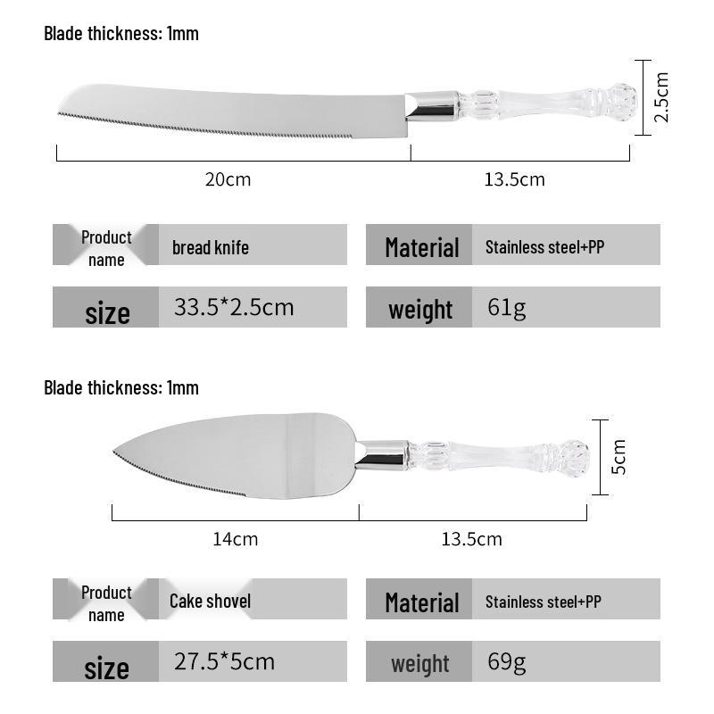 Stainless Steel Cake Knife and Spatula Set - Elegant Wedding Gift & Baking Tool