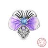 Purple Series Charms Beads 925 Silver Butterfly Firefly Spirit Snake Charm Fit Bracelet Woman DIY Jewelry
