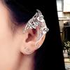 1 Piece Vintage Flower Ear Cuffs Earring For Women Hand Woven Hollow Metal Leaf No Piercing Elf Ear Clip On Earrings