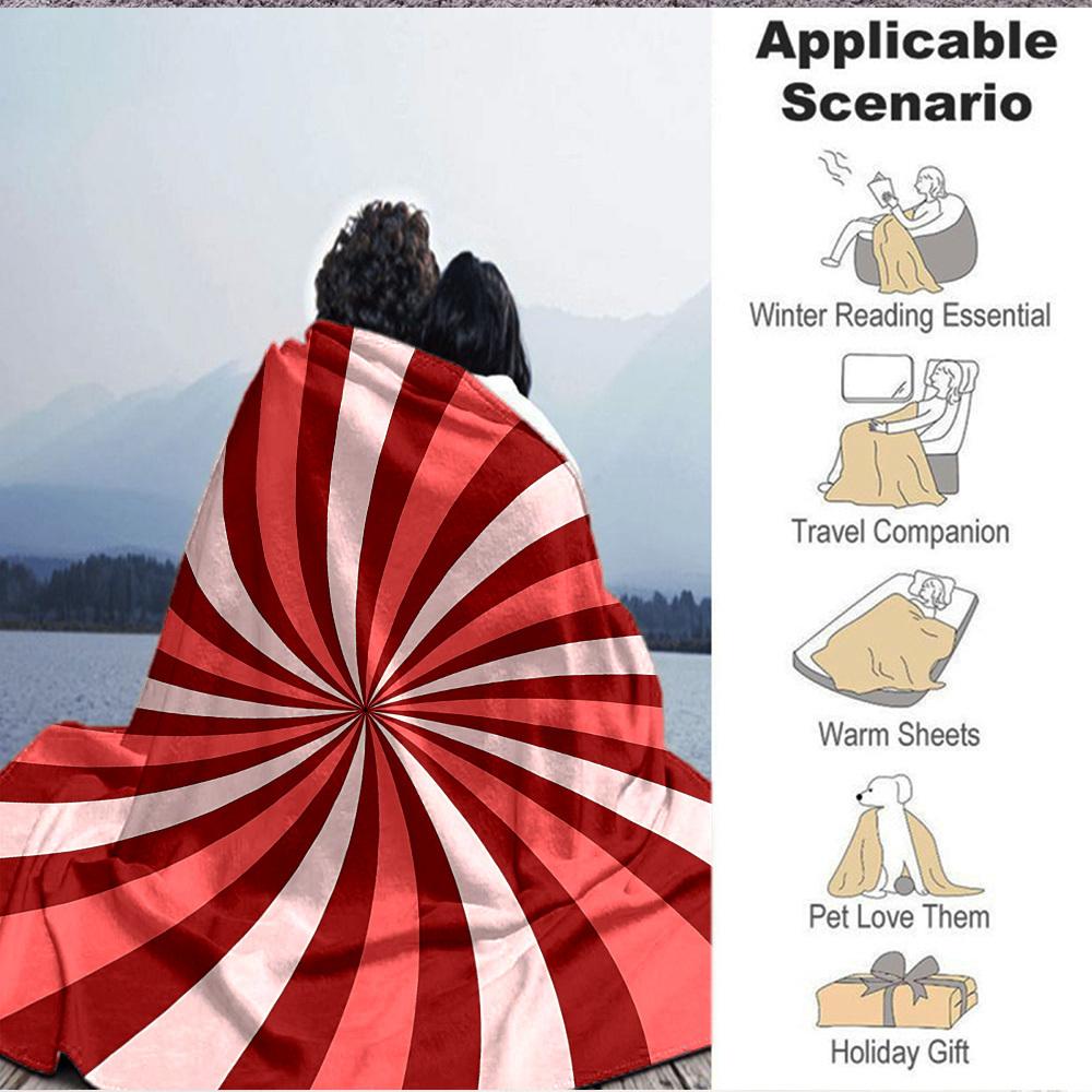 1pc Candy Swirl Lightweight Flannel Blanket, Comfortable and Warm Blanket, for Office and Camping Sofa Bed128