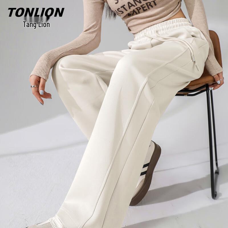 

TonLion Women s Patchwork Straight-Leg Casual Pants M