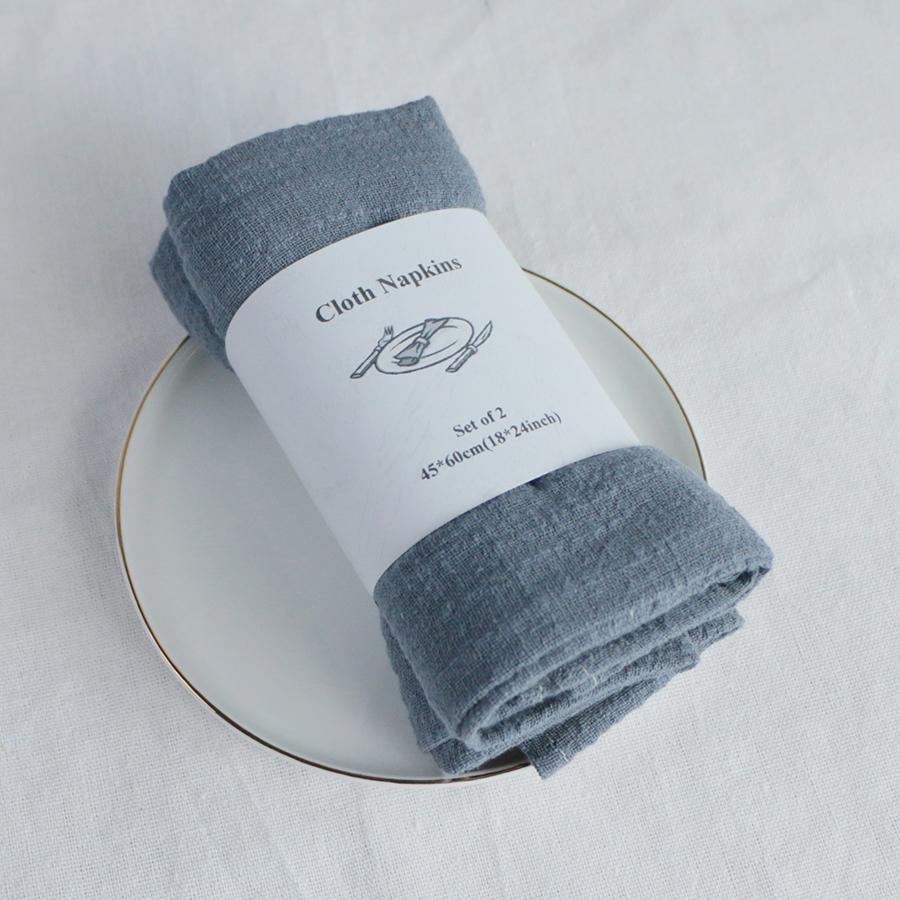 2PCS 45X60CM Skin-friendly Cotton Summer Napkins,Reusable Kitchen Dining Placemats,Customized Dinner Table Rustic Wedding Decor