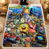 Flannel BlanketSpongeBob Football Warm Soft Throw Blanket for Indoor Sofa Bed Living Room Use
