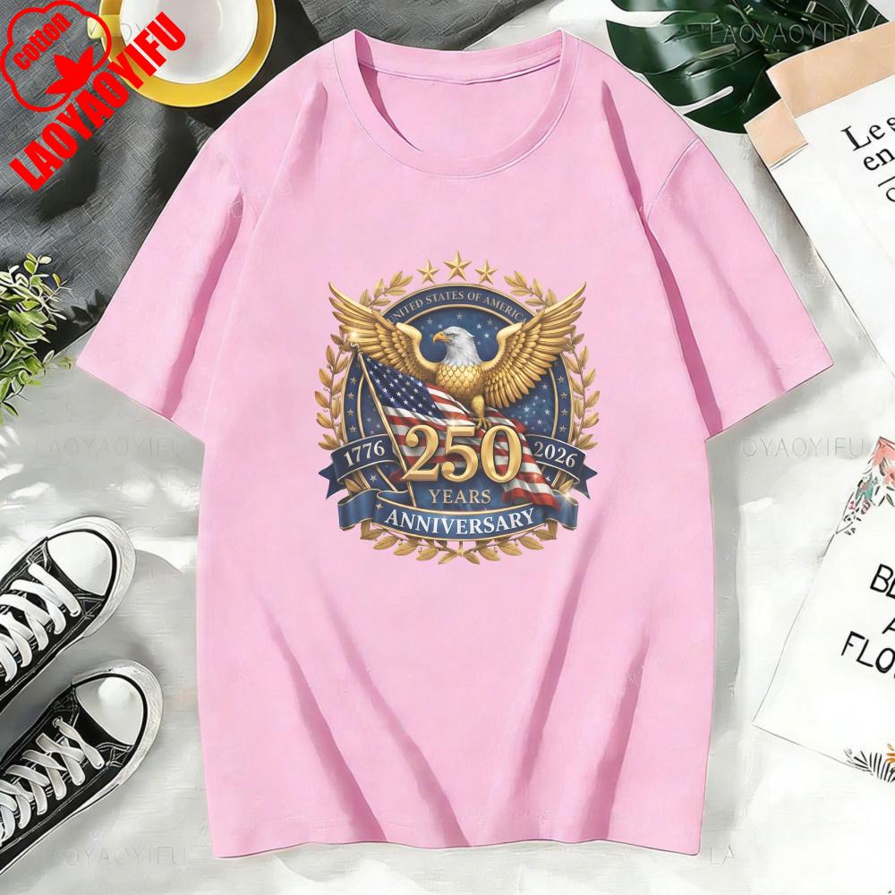 USA 250th Anniversary 17762026 America 250 Emblem Semiquincentennial 4th of July Tops 2026 Patriotic Eagle Unisex Women Tees