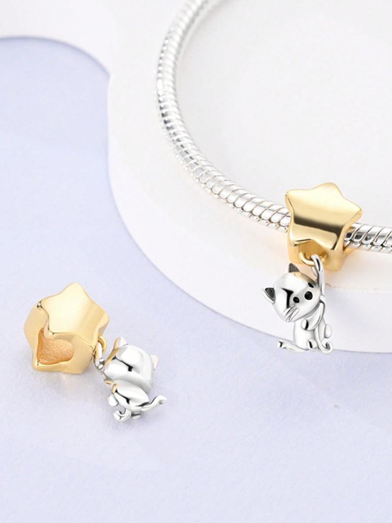 Charms Plata Copper Colors Owl Puppymoon Stars Beads Charm Pendant For Original Bracelet For Women Diy Jewelry Love Gift