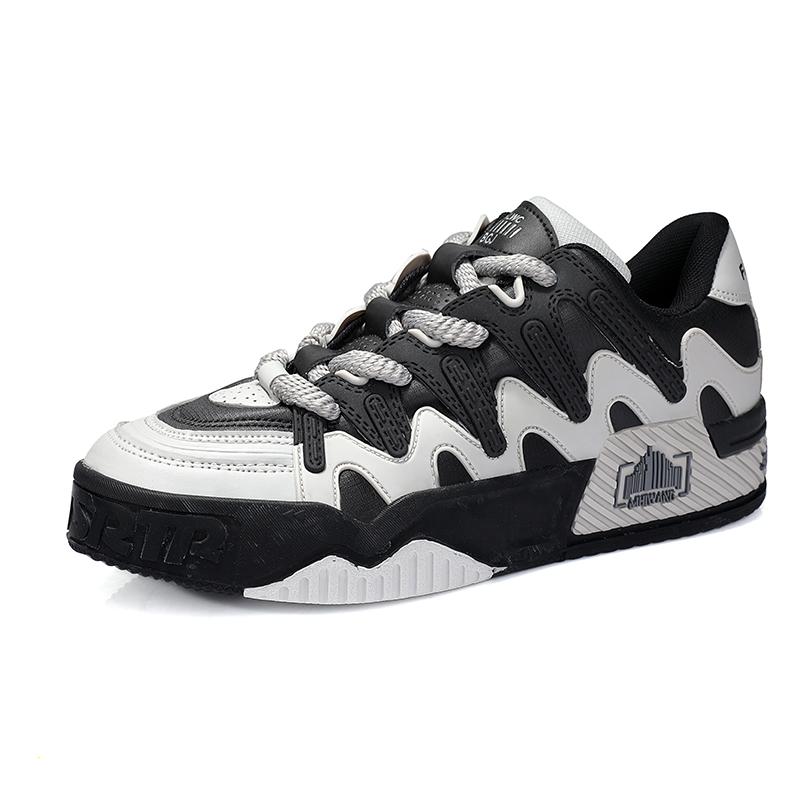 

Мужские кеды на плоской подошве, нескользящие, износостойкие, спортивная обувь 2025, роскошный дизайн, высококачественная кожа, вулканизированная обувь для мужчин 39 чёрный