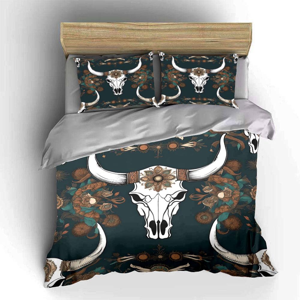 "Whimsical Wild Skull Elegance" Bedding Sets Duvet Covers Pillowcases(1* Duvet Cover 2* Pillowcases Without Duvet Insert)