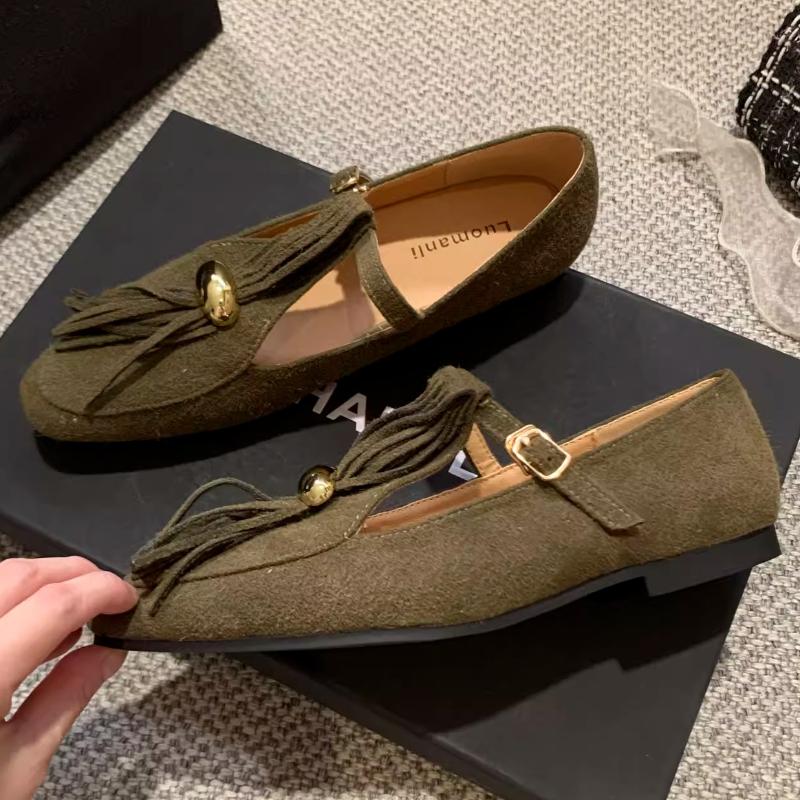 

Модные Роскошные Металлические Украшения Кисточки Дизайн Балетки Женские Удобные Искусственная Замша Мягкая Подошва Лоферы Ретро Т-образный Ремешок Пряжка Туфли Мэри Джейн 39 зелёный