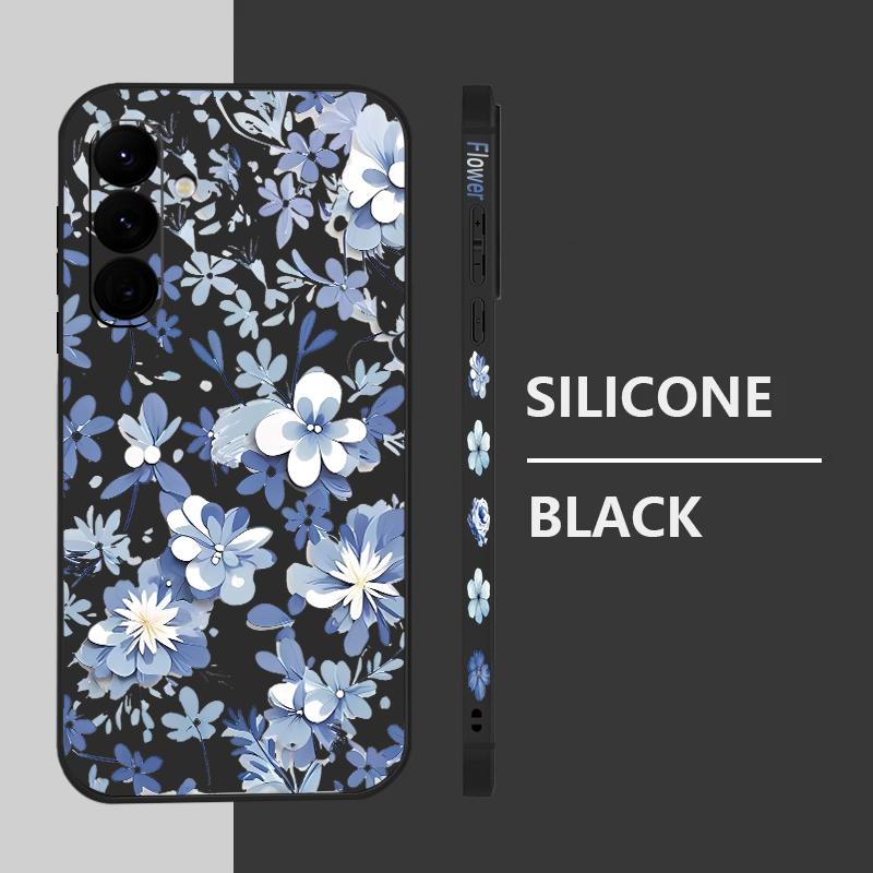 Etui z smyczą i nadrukiem kwiatowym do Samsung Galaxy S24 S23 S22 Ultra S21 FE A14 A34 A52 A54 A15 A25 A35 A55 5G A16 A56 S25 Plus S26 Ultra Pokrowiec