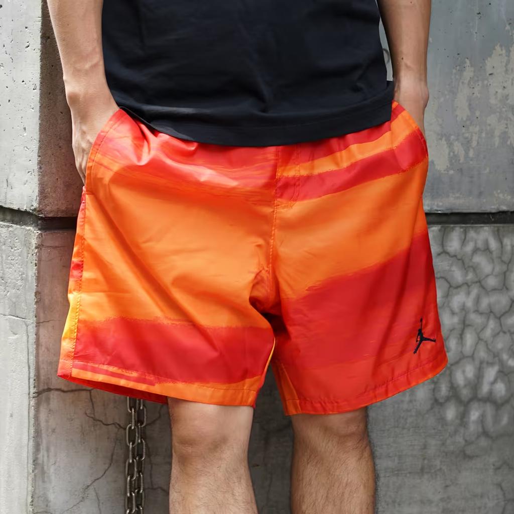 Jordan Legacy AJ11 Printed Mid-Waist Fitted Shorts Men Bottoms Orange-Red CW0842-100