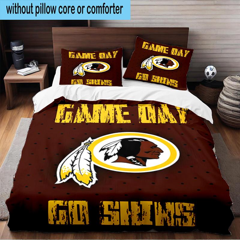 Washington Redskins 3PCS Bedding Set 2D Printing (Includes 1 Duvet Cover + 2 Pillowcases Coreless), Bedroom decor,Fan gift