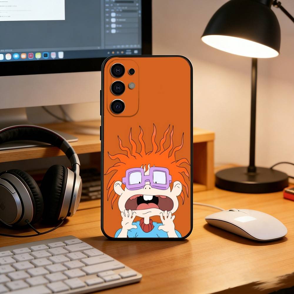 Rugrat C-Chuckie A-Angelica Phone Case For Samsung S25,S24,S21,S22,S23,S30,Ultra,S20,Plus,Fe,Lite,Note,10,Black Cover