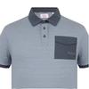Lee Cooper Men's Dark Gray Polo T-Shirt with White Stripes, Size XXL