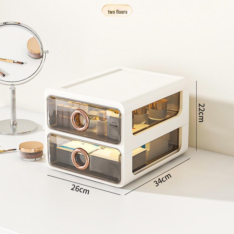 

Пылезащитный прозрачный акриловый ящик для хранения косметики - большой емкости настольный органайзер для средств по уходу за кожей