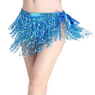 Belly Dance Dancer Costume Sequins Tassel Fringe Hip Scarf Belt Waist Wrap Skirt