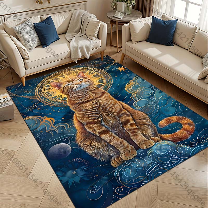 1PC Egyptian Black Cat Pattern Rug Carpets Bedroom Living Room Bathroom Mat Creative Door Mat Cloakroom Home Decor Area Rug