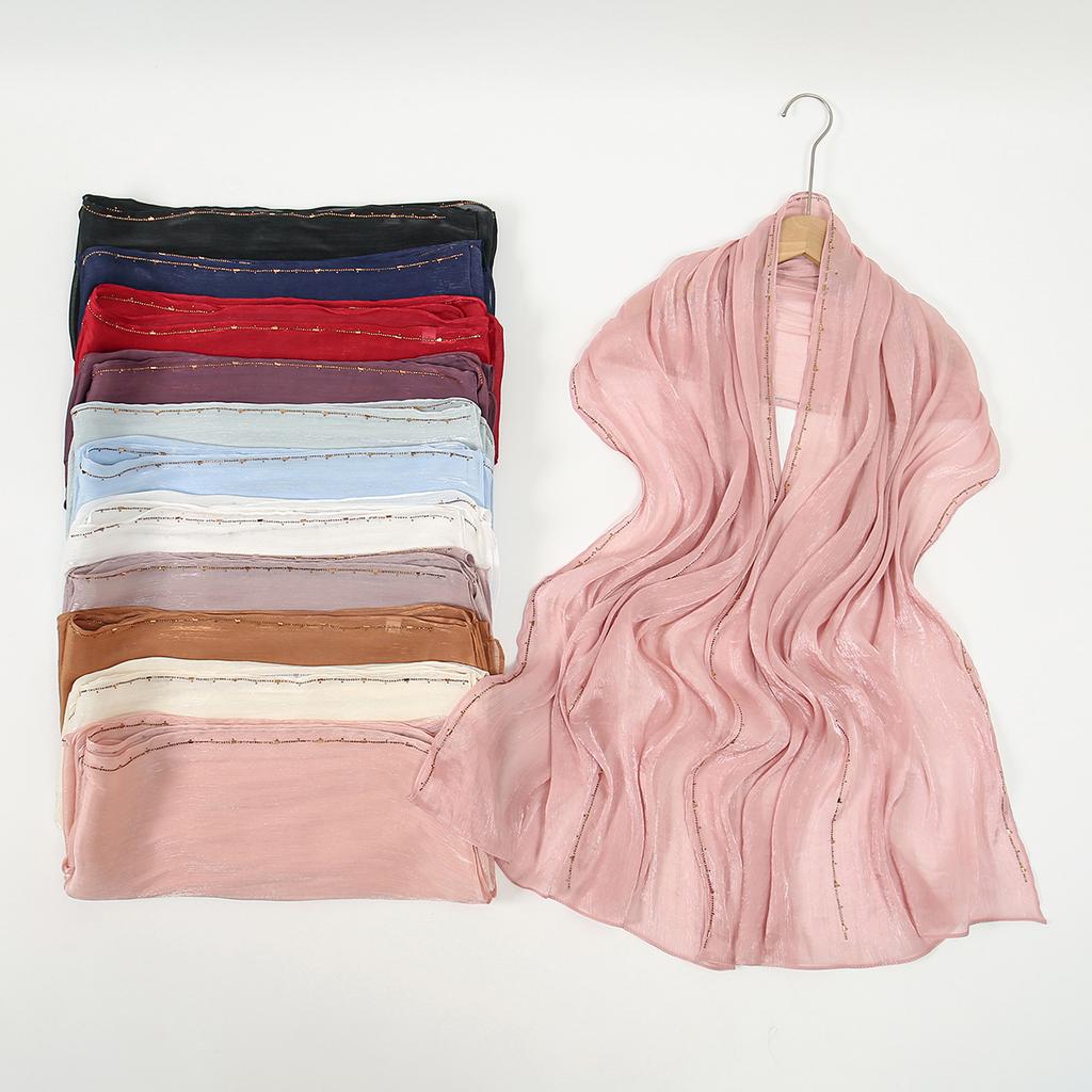 New Arrival Rhinestone Shinny Hijab Scarf For Woman Muslim Hijab Shawls Turban Veil Scarves Bandanas Headband Bufanda Foulard