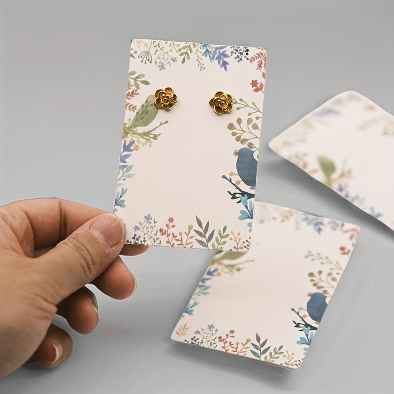 

100 шт./набор Элегантные карточки для демонстрации ювелирных изделий с птицами и цветами, из плотного картона, автономные держатели для колье и серег, идеальная подарочная упаковка для любителей ювелирных изделий
