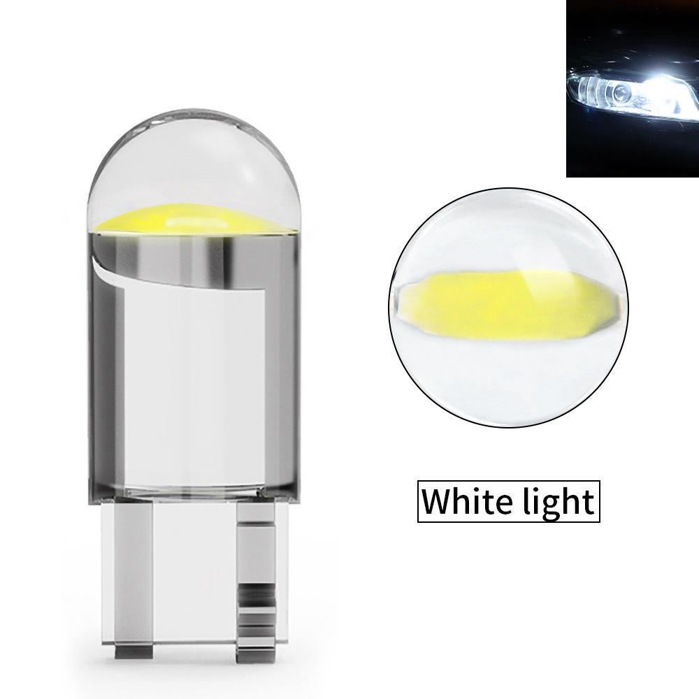 10/50 Pcs COB Glass LED Bulb T10 Car Light 6000K Auto License Plate Lamp Dome Read Light 5W5 LED Signal Light 7 Colors