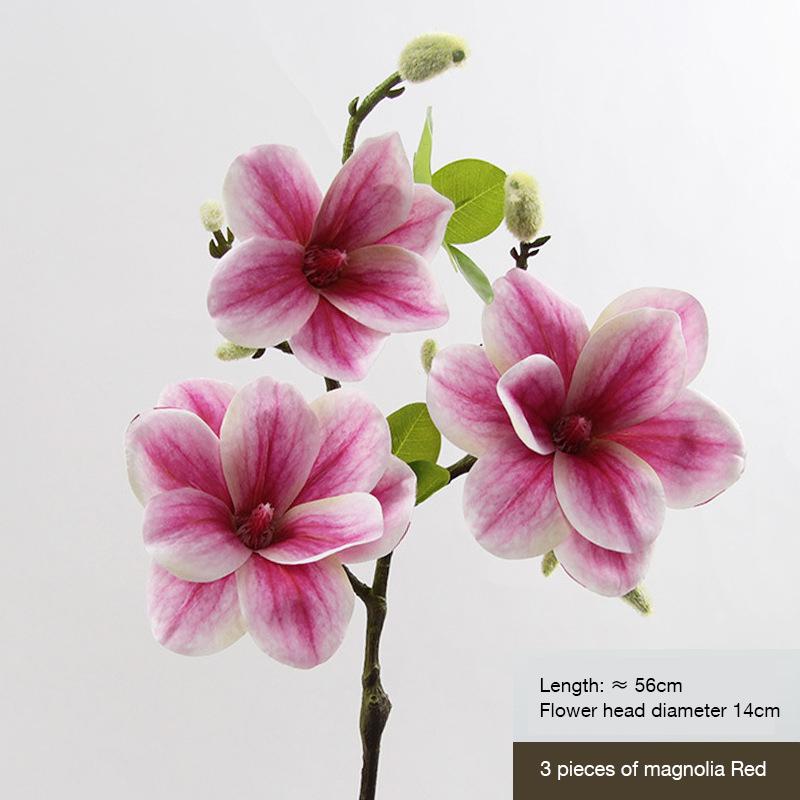 Hand Feel Magnolia with Buds, High Simulation, Chinese Style Floral Art, Living Room Decoration