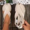 Sandali Borsa da Donna Scarpe Basse Aperte Lateralmente Incrociate in Morbida Pelle Fascia Elastica Infradito