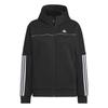 Adidas KNV55 Fleece Hoodie Black Size Women's Women's Loose-Fit Full-Zip Sweatshirt, (IT6099), J/M