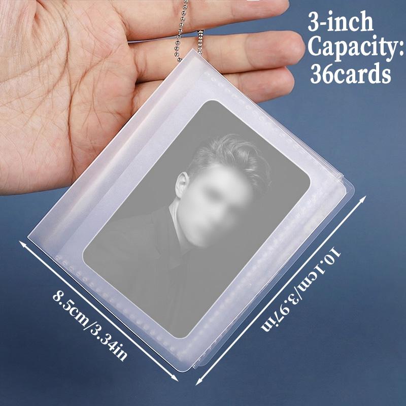 2/3inch Mini Photo Album Keychain Kpop Photo Card Holder Pockets ID Photo Idol Small Picture Storage Case PVC Binder Album Gifts