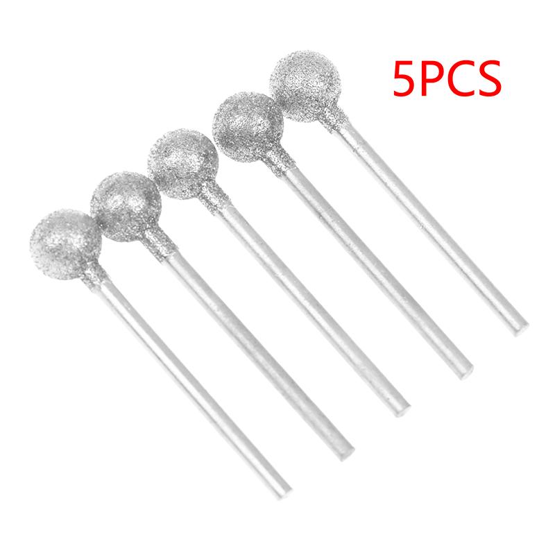 0,5 mm-8 mm Diamant Rund Entgraten Schleifen Bohrer Schleifkopf 2,35 mm Schaft Schnitzen Präzisionsschnitzwerkzeug Elektro-Schleifer Teile