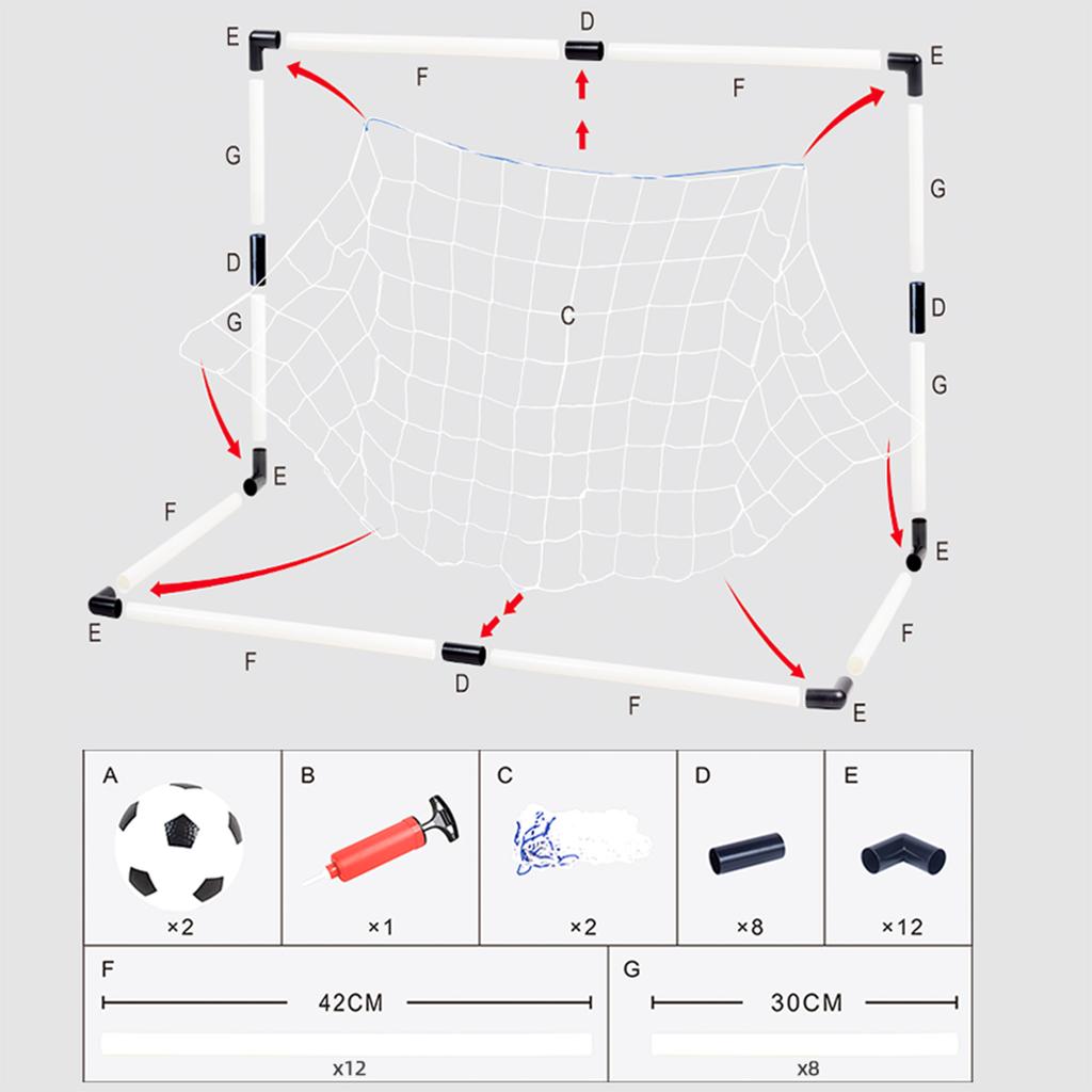 Football Sports Toys Game, Children's Foldable Football Goal with Pump and Ball Outdoor Lawn Soccer Training Gifts for Kids