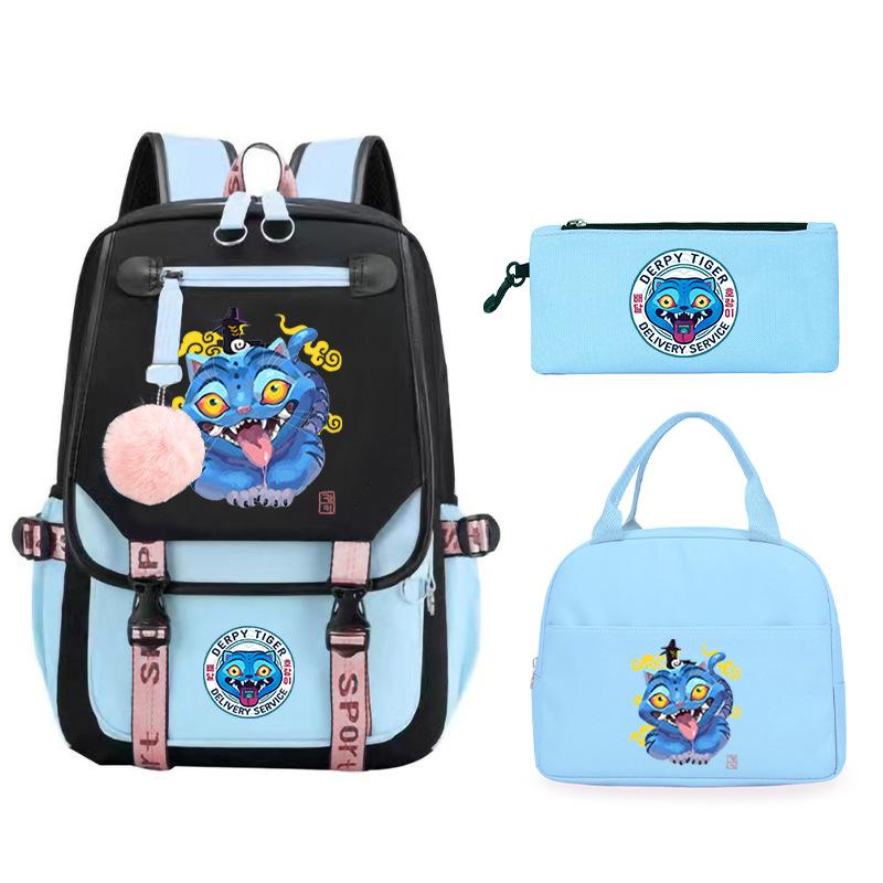 The Witch Hunter Girl Group Has the Same Peripheral Cartoon Korean Version Schoolbag Set, Cross-border Campus Trend, Primary and Secondary School