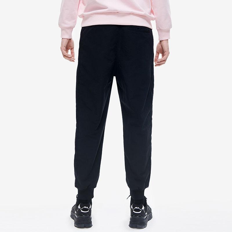 FILA Logo Print Cuffed Loose Fit Casual Knit Sports Pants Men pants Black F11M219807A-BK