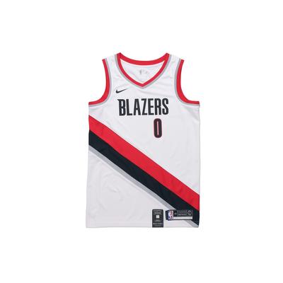 Dres NBA, Dri-Fit, Fan Edition, Damian Lillard, Trail Blazers #0, Omezený pánský top Bílý 864445-100