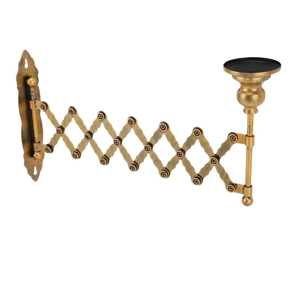 Ausziehbarer Metall-Kerzenständer Halter Antik-Bronze-Finish Wandmontierter Kerzenhalter Schlafzimmer
