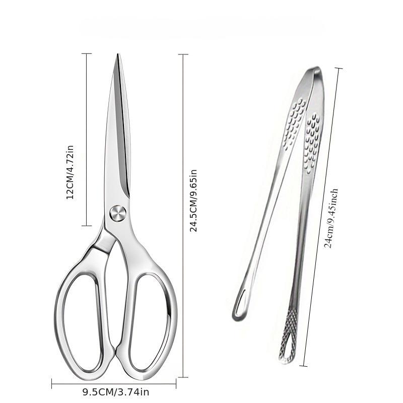 Heavy-Duty Stainless Steel Kitchen Scissors for Chicken and Fish