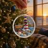 Reusable Holiday Wall Decor 250 Anniversary USA Sea Glass Christmas Ornament, 1776-2026 Patriotic Faux Crystal Texture Gift Tag Clear Keepsake,