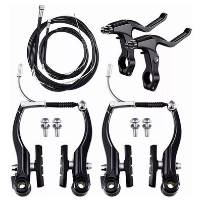 Bike Front Rear V Brake Set Aluminum Alloy Mountain Road Bike V Brake Set Riding Accessories Black