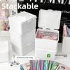 Pure White Flip-top Storage Box for Cards, Card Organizer, Card Storage Material, Dust-proof Storage, Desktop Stationery Organizer Box
