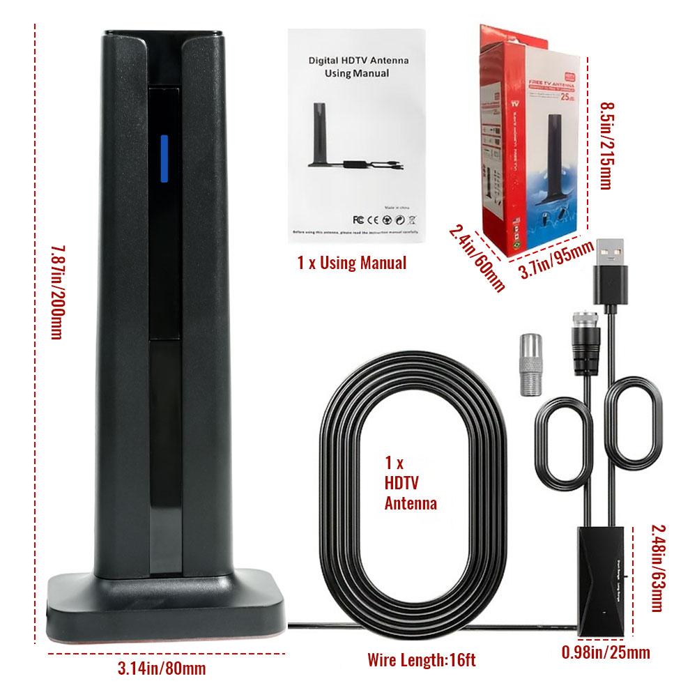 4K 1080P TV Antenna Indoor for All Smart TVs for Long Range and HD Digital with Amplifier Signal for Local Channels Supports