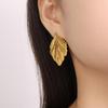 Pastoral Leaf Earrings for Women - Elegant Gold-Plated Titanium Steel Dangles