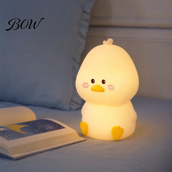 Dimmable Atmosphere Night Light Light, Silicone Touch with 30-Min Auto Timer, 7 Color Changing Multi RGB Rechargeable Kids Bedside Lamp, Cute
