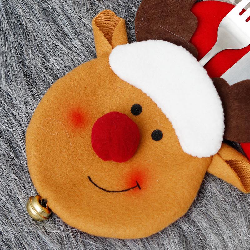 Christmas Decoration Supplies Creative Cartoon Knife and Fork Set Restaurant Festive Party Setting Cutlery Set