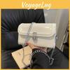 Trendy Women's Pu Leather Small Square Shoulder Bag With Unique Chain Stitch Design
