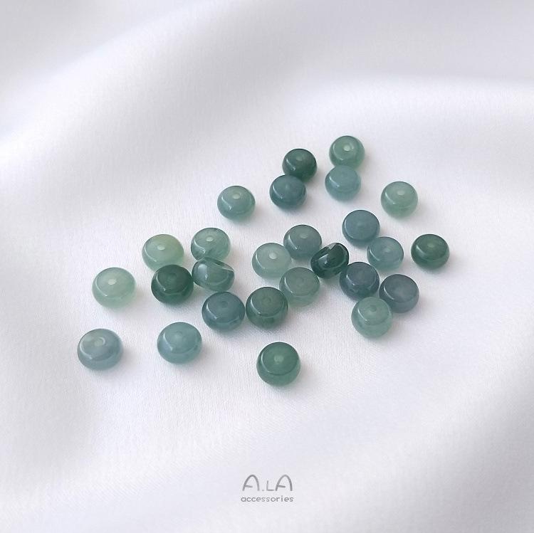 Natural Ice Jade Barrel Abacus Beads for DIY Bracelets