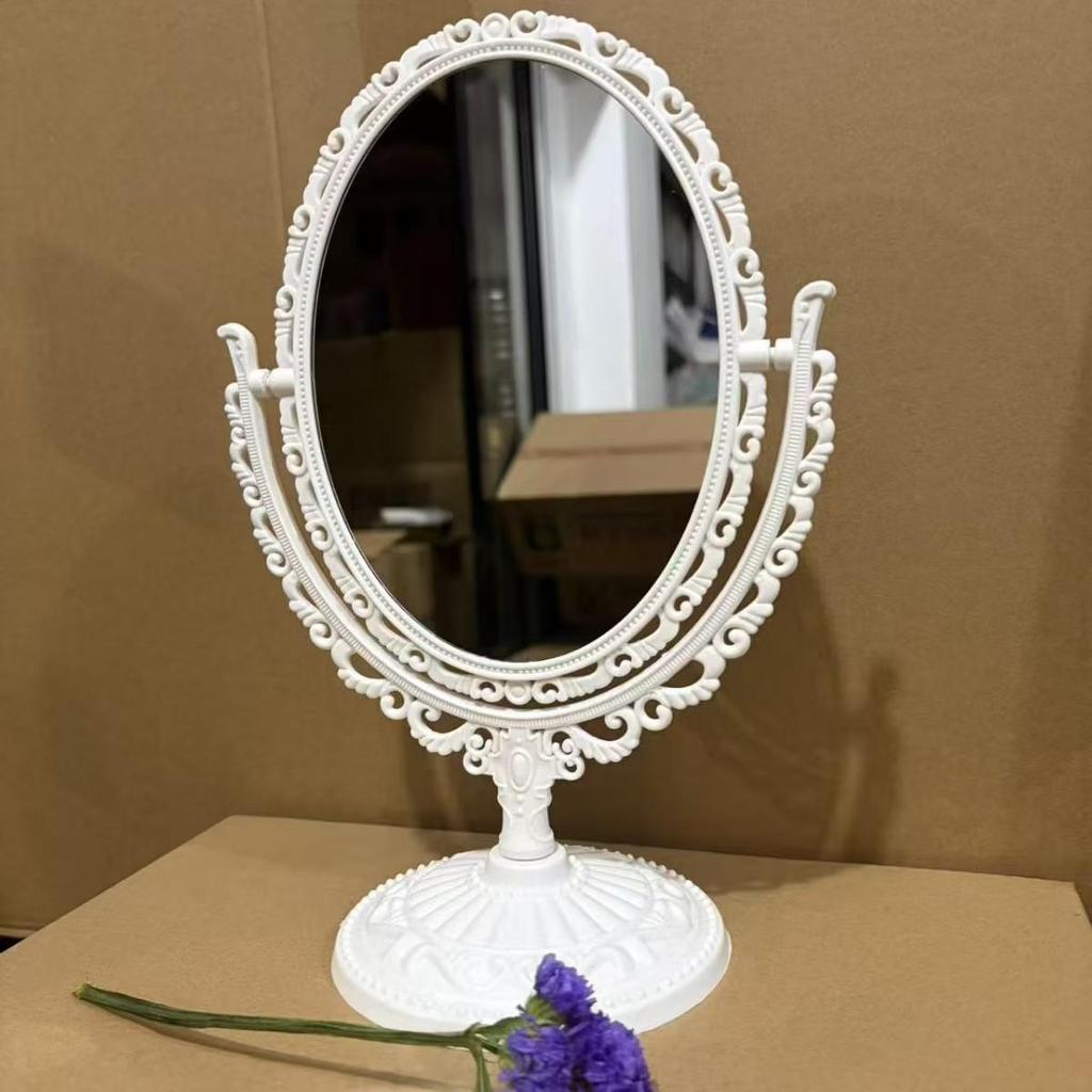 Rotating Double-Sided Makeup Mirror for Dressing Table - Princess Touch-up Mirror for Girls' Bedroom or Dormitory.