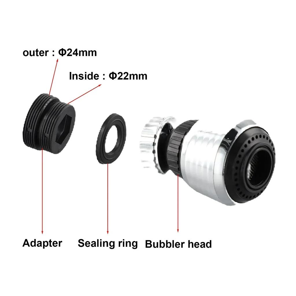 Kitchen Faucet Aerator Degree Swivel Bubbler Water Saving Tap Adapter Aerator Faucet Nozzle Filter Home Shower Head